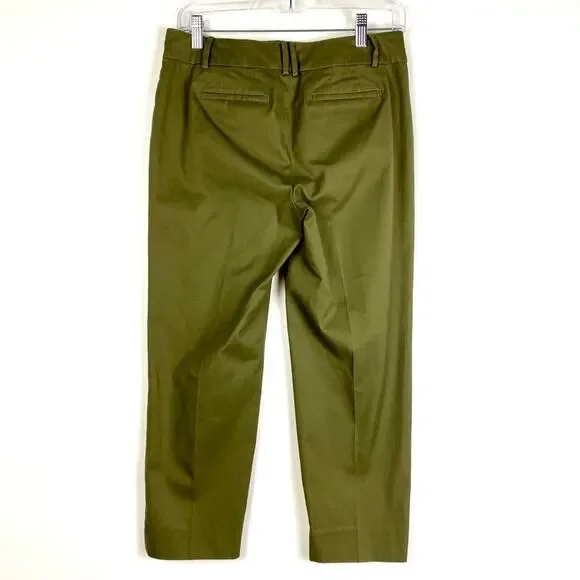 Talbots Perfect Crop Women’s Pants Slim Leg Loden Frost Olive Green Size 2P - Picture 7 of 10